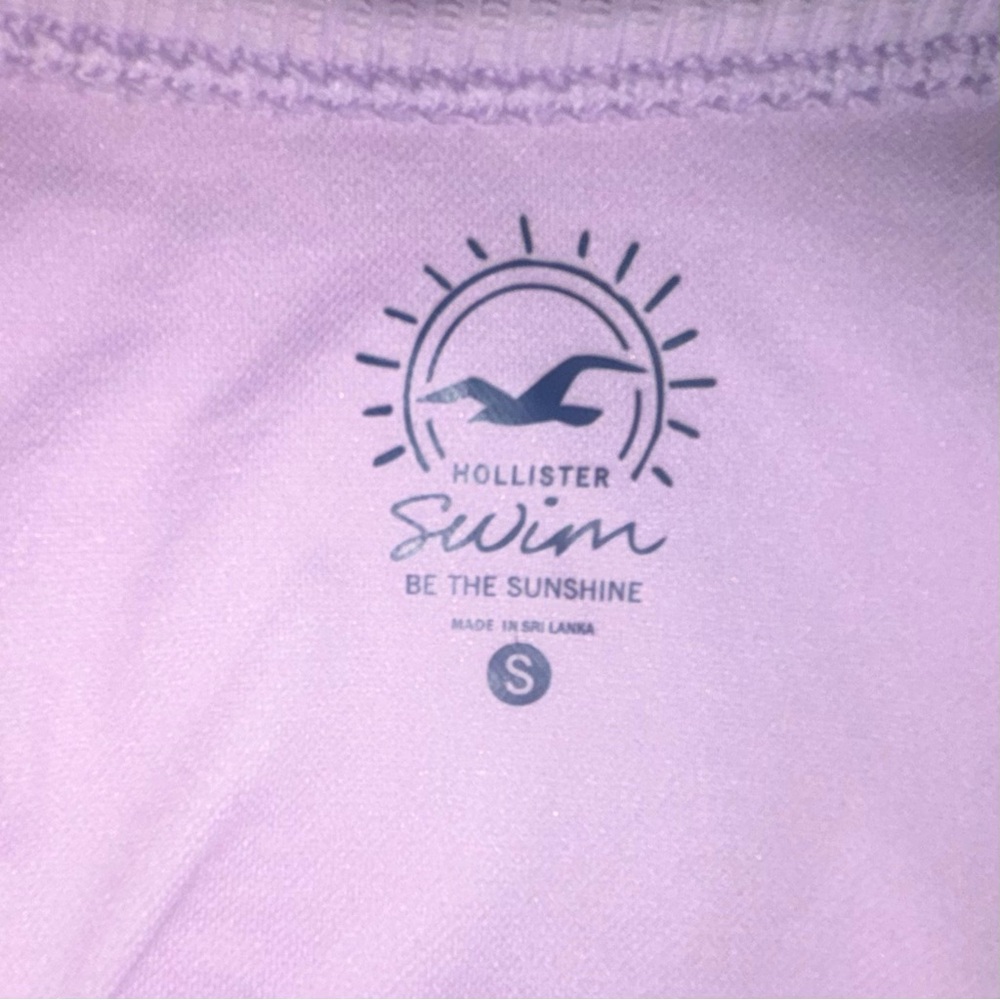 Hollister Purple Ribbed Cropped Swim Tank Top - Picture 3 of 3